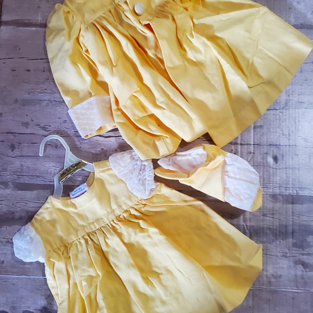 Like new Yellow girls dress hat and jacket